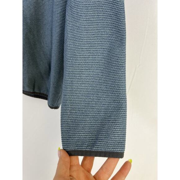 VTG Lands End Mens Thermal Henley Shirt Large Blue Casual Everyday Stretch - Picture 5 of 7